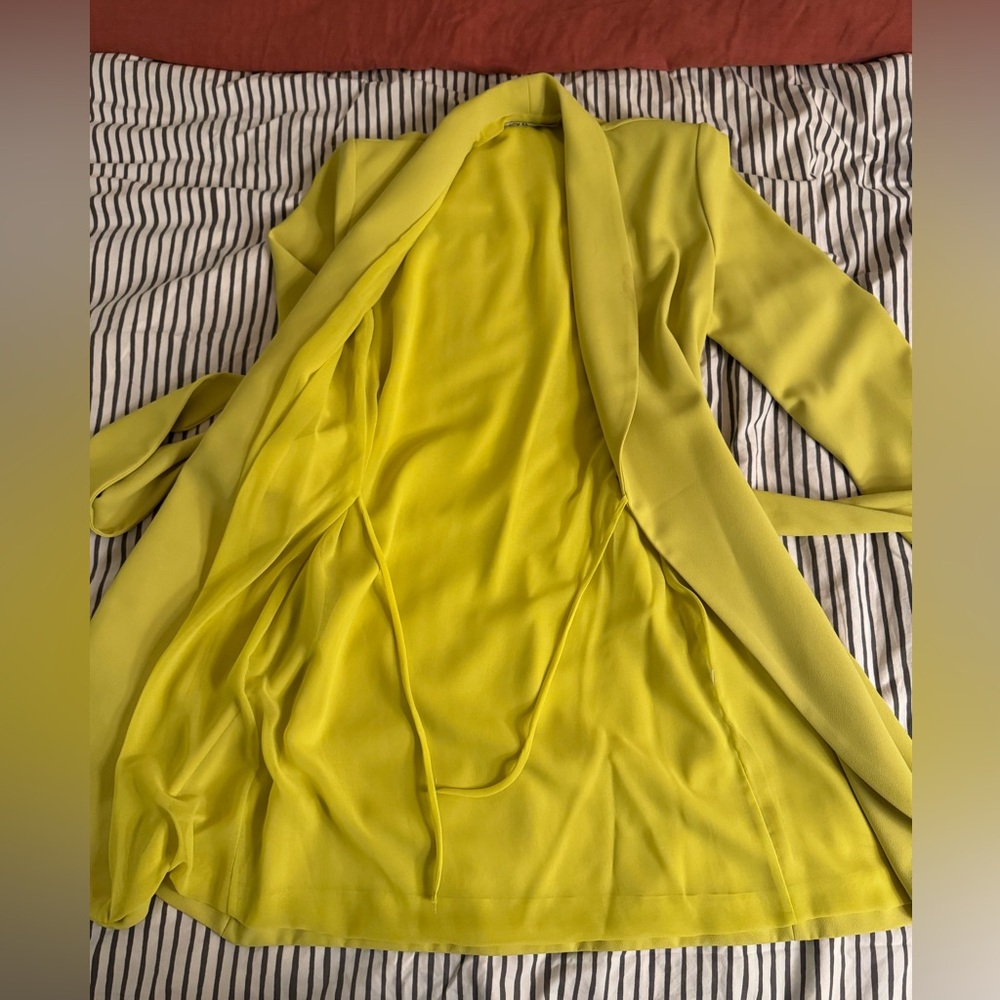 Zara Vibrant Yellow Wrap Blazer Dress - Picture 2 of 6